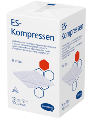 ES-KOMPRESSEN unsteril 10x10 cm 12fach