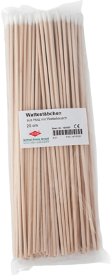 WATTESTÄBCHEN Holz 25 cm m.Wattebausch