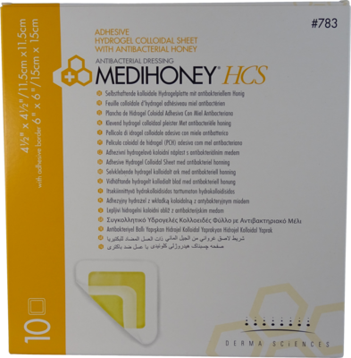 MEDIHONEY HCS Hydrogelverband 11,5x11,5 cm adhesiv