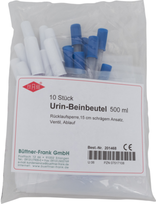 URIN BEINBEUTEL 500 ml Rückl.Sp.m.Abl.schräg