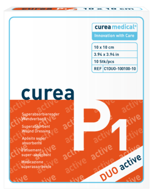 CUREA P1 duo active superabs.Wundaufl.10x10 cm